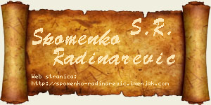Spomenko Radinarević vizit kartica